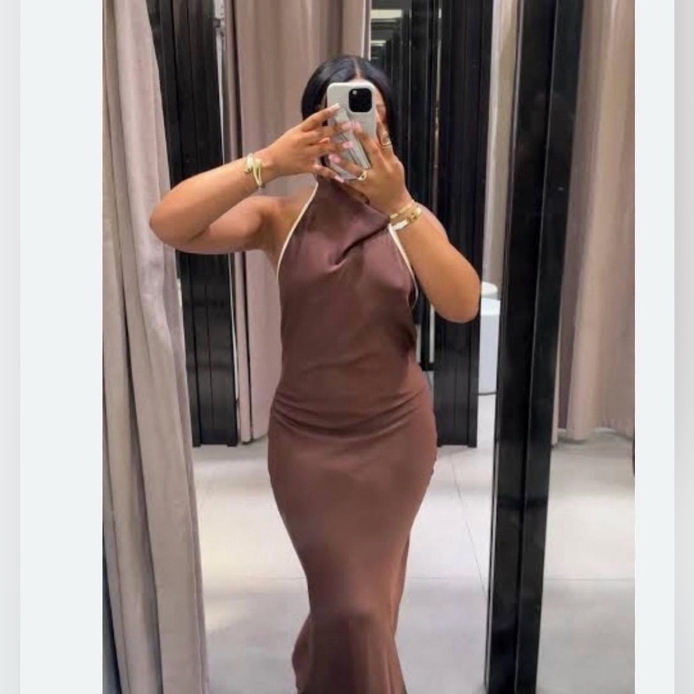 🔥🔥Zara Brown Halter Dress
